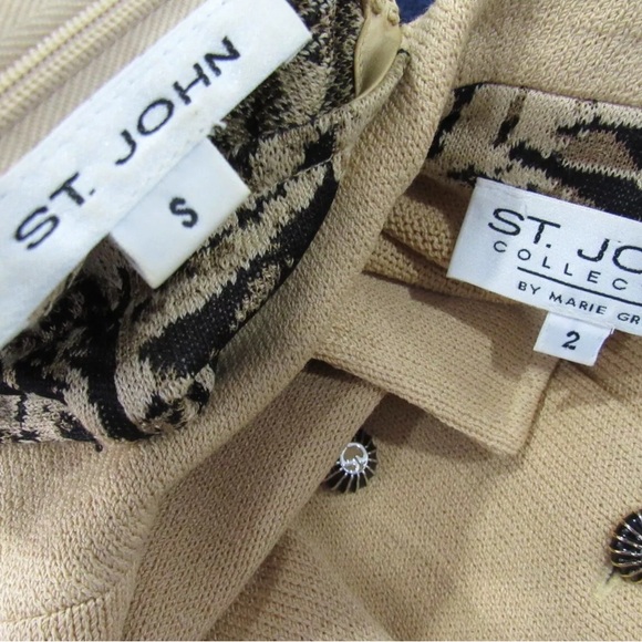 Stunning 2 pc Set St John Camel Santana Knit Blazer & Tank - 2/S (fits more M) - Picture 8 of 8